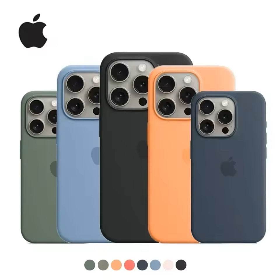 Original Apple Magsafe Liquid Silicone Magnetic Case For iPhone 15 14 13 Pro Max Plus Cases Wireless Charging Full Protect Cover - Tamnz