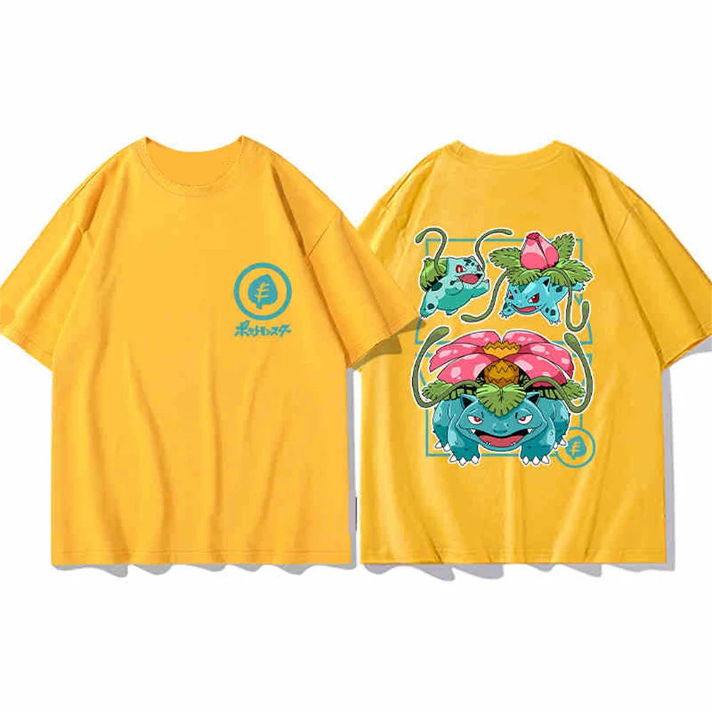 MINISO Pokémon Women's Tops Pokemon cotton Print T Shirt Trendy Summer Casual Short Sleeve Pikachu Cute Daily Clothing Tees New