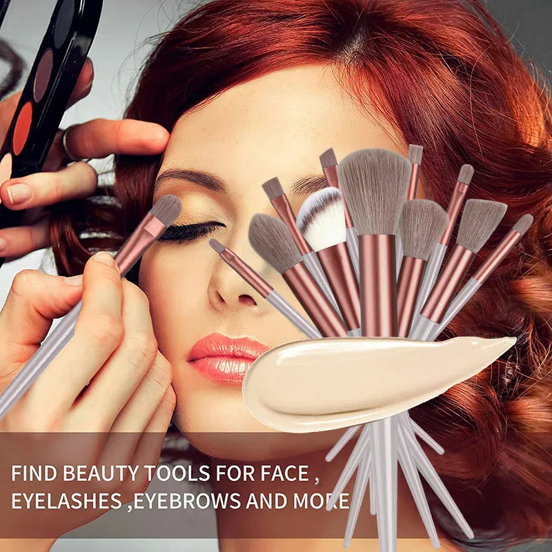 13PCS Makeup Brushes Set Soft Fluffy Cosmetics Foundation Blush Eyeshadow Kabuki Blending Makeup Brush Beauty Tools Kit - TaMNz