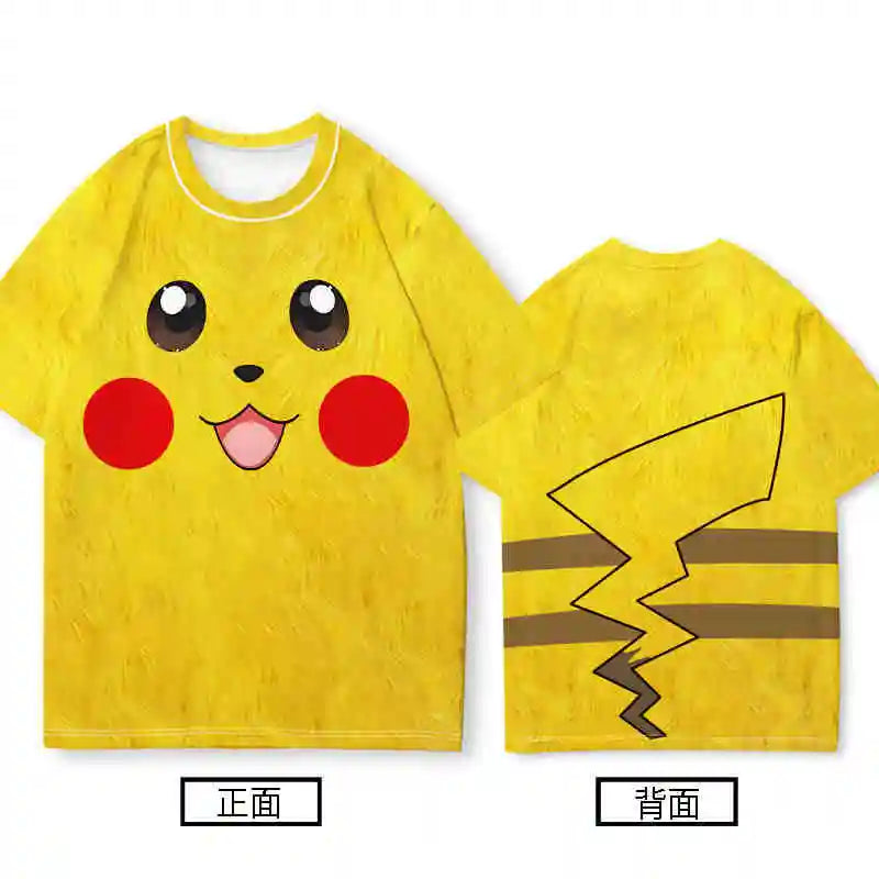 Potdemiel Womens T-Shirts Tops Pokemon Cartoon 3d Print T Shirt Trendy Summer Casual Short Sleeve Pikachu Cute Clothing Tees New