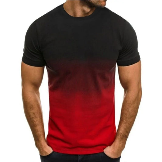 Summer Popular Men's T-shirt Thin Loose Short Sleeve Men's Fashion Gradient Series - TaMNz