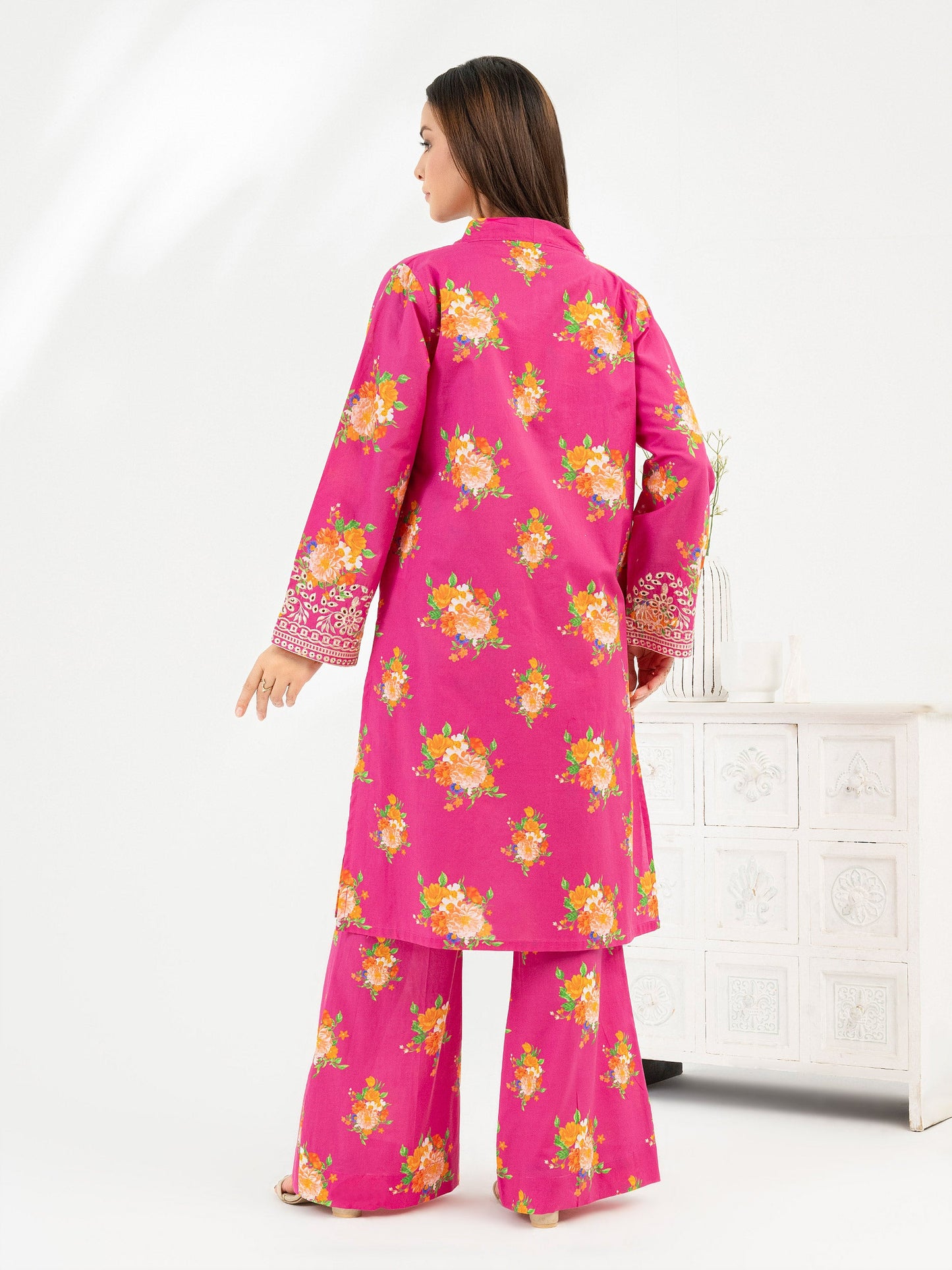 2 Piece Cambric Suit-Embroidered (Pret) | IMBASAT