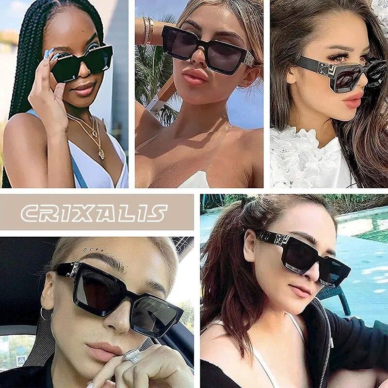 Fashion Steampunk Sunglasses 21 Colors Luxury Brand Square Anti-glare Driving Shades - TaMNz