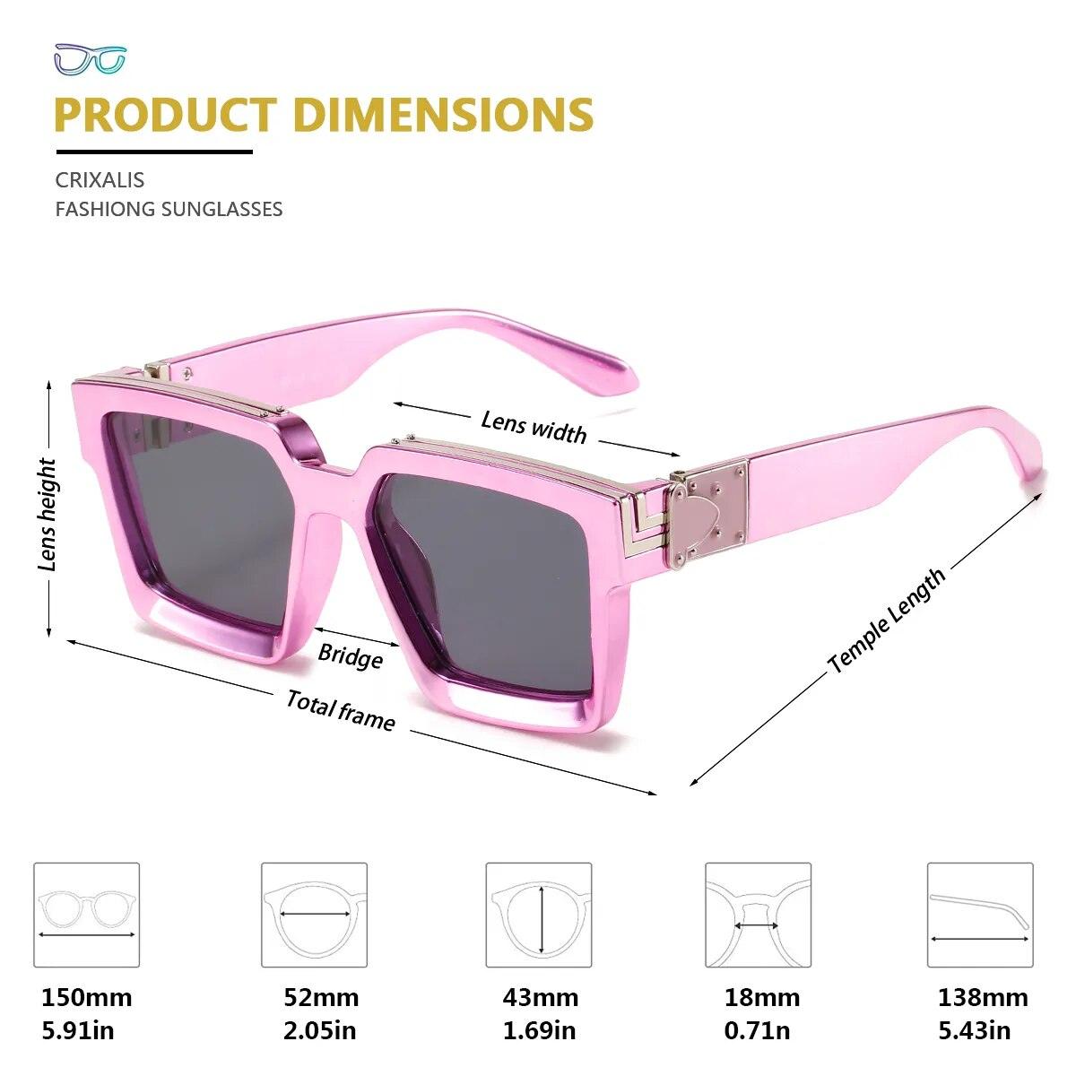 Fashion Steampunk Sunglasses 21 Colors Luxury Brand Square Anti-glare Driving Shades - TaMNz