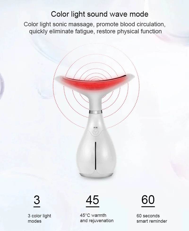 Neck Beauty Device LED Photon Therapy Neck Face Lifting Tool IPL Vibration Skin Tighten Anti-Wrinkle Remove Machine 3 Colors - Tamnz