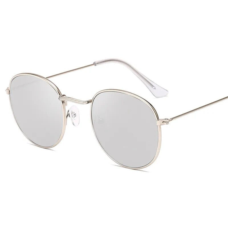 Classic Small Frame Round Sunglasses Women/Men Brand Designer Alloy Mirror - TaMNz