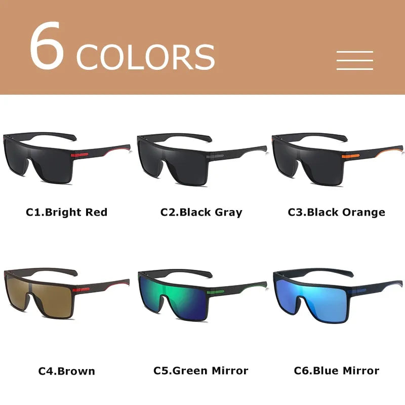 Fashion Polarized Sunglasses For Men Square Oversized Anti Glare Driver Mirror Sun Glasses - TaMNz