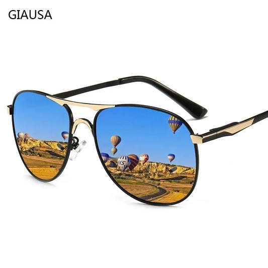 Luxury Pilot Polarized Sunglasses Driving Fishing Retro Sun Glasses Brand Designer Male Metal Sunglasses UV400 - TaMNz