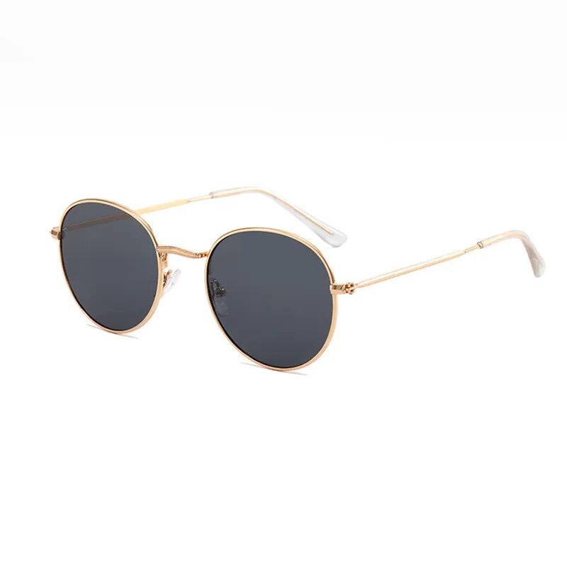 Classic Small Frame Round Sunglasses Women/Men Brand Designer Alloy Mirror - TaMNz