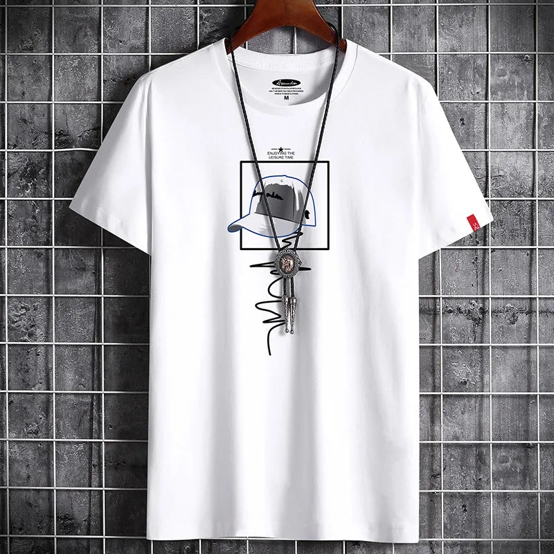 Clothing Fitness White O Neck Anime Man T-shirt For Male Oversized T-shirts Goth Punk - TaMNz