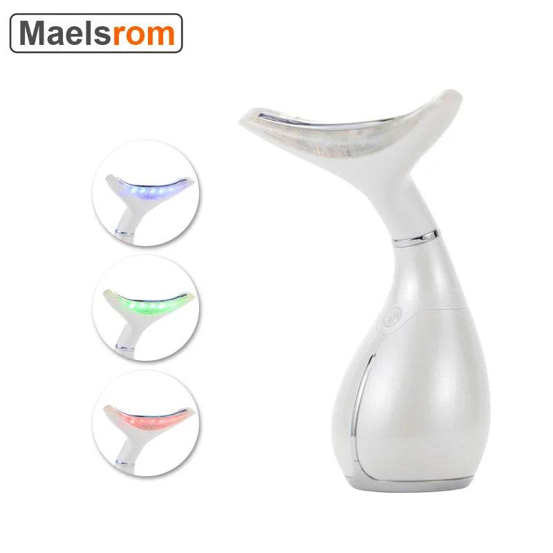 Neck Beauty Device LED Photon Therapy Neck Face Lifting Tool IPL Vibration Skin Tighten Anti-Wrinkle Remove Machine 3 Colors - Tamnz