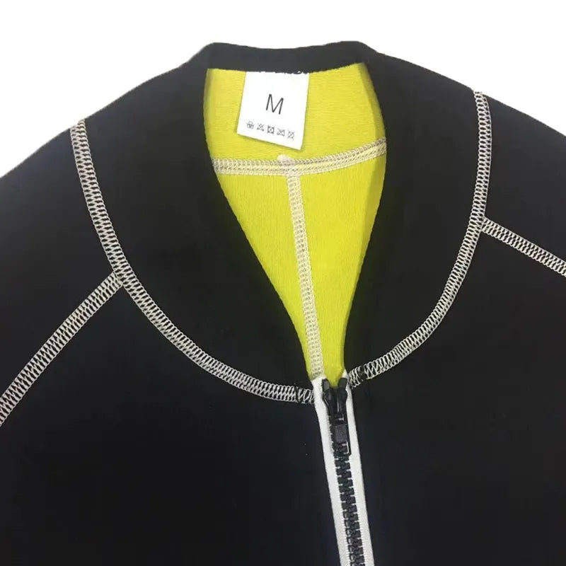 Neoprene Sweat Jacket Workout WeightLoss Long Sleeve Waist Trainer Body Shaper with Zipper Undershirt - TaMNz