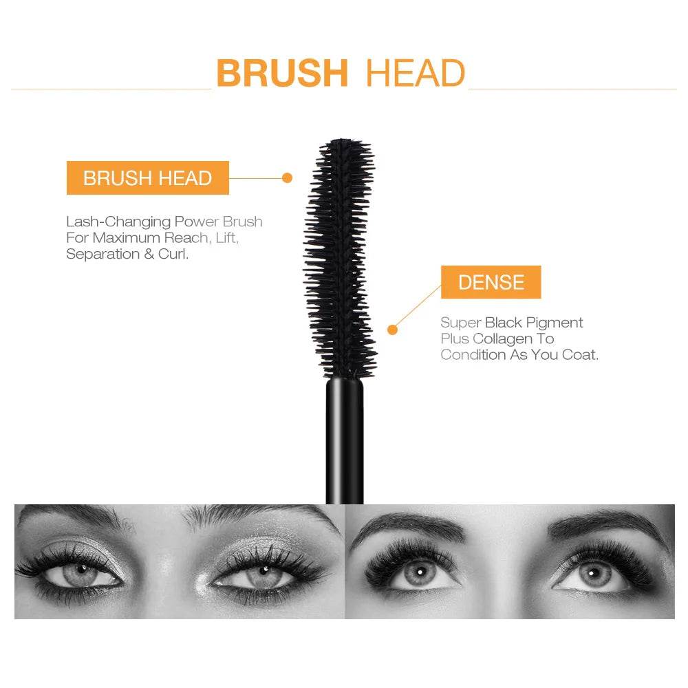 O.TWO.O 3D Fiber Lashes Thick Lengthening Mascara Long Black Lash Eyelash Extension Eye Lashes Brush Makeup Pro Eye-Cosmetics - Tamnz