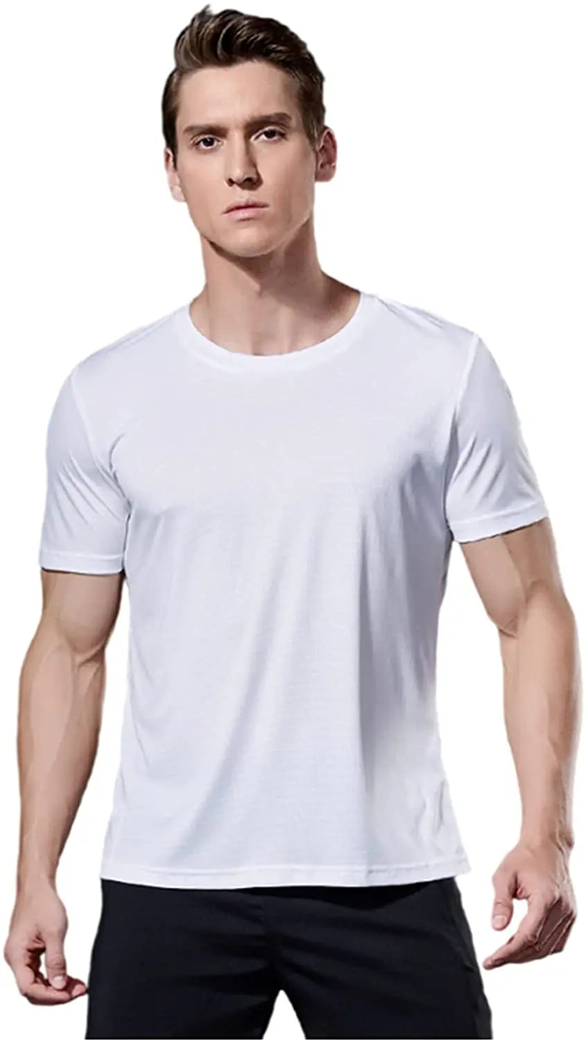 Findci Man's Cool Dry Moisture Wicking Short-Sleeve Mesh Athletic Lightweight Breathable - TaMNz