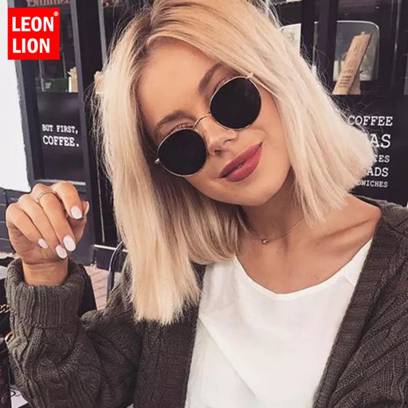 Classic Small Frame Round Sunglasses Women/Men Brand Designer Alloy Mirror - TaMNz