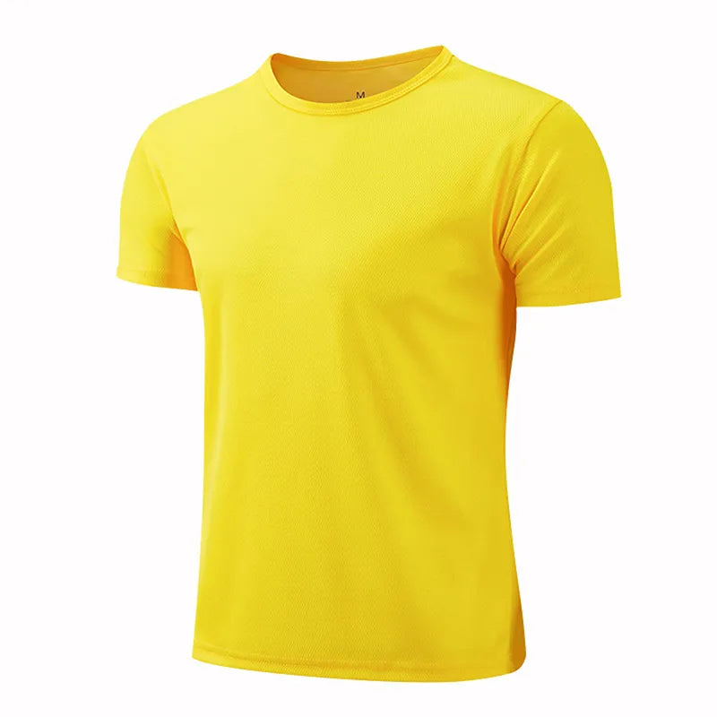 Quick-drying Round Neck Sport T-shirt Gym Jerseys Fitness Shirt Trainer Running T-shirt Men Breathable Sportswear Class Service - TaMNz