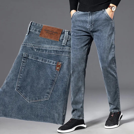 Autumn Summer Denim Jeans Men Straight Stretch Regular Jeans for Man Black Classic Vintage Mens Pant Big Size 29-38 40 - TaMNz