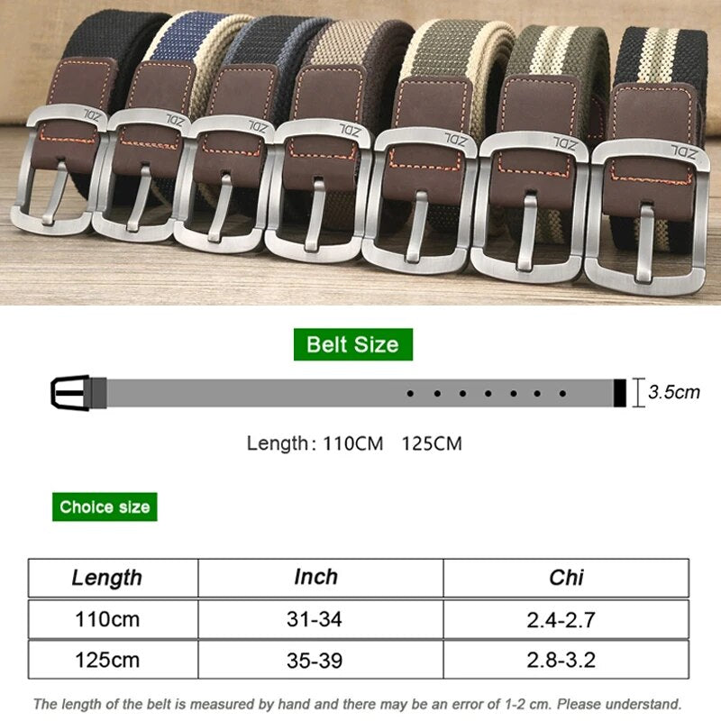 belt male belt canvas belts for men with fashionable metal buckle pins military tactical belts - TaMNz