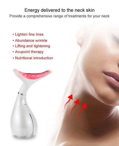 Neck Beauty Device LED Photon Therapy Neck Face Lifting Tool IPL Vibration Skin Tighten Anti-Wrinkle Remove Machine 3 Colors - Tamnz