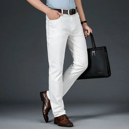 All White Jeans Regular Straight Washed Classic Pants - TaMNz