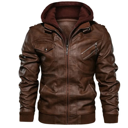 KB New Men's Leather Jackets Autumn Casual Motorcycle PU Jacket Biker Leather Coats Brand Clothing EU Size SA722