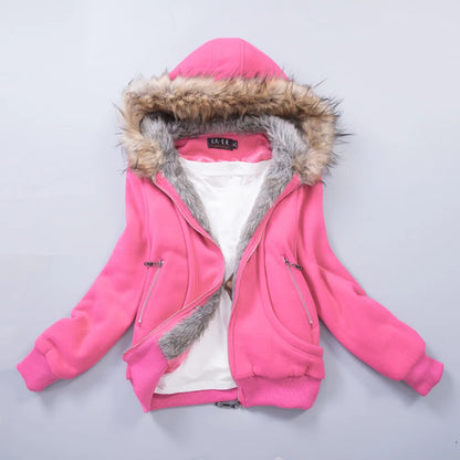 US Size S-3XL Upgraded Quality Jacket Women Spring Winter Coat Sweatshirt Large Raccoon Fur Hoodie Women Clothing #3002