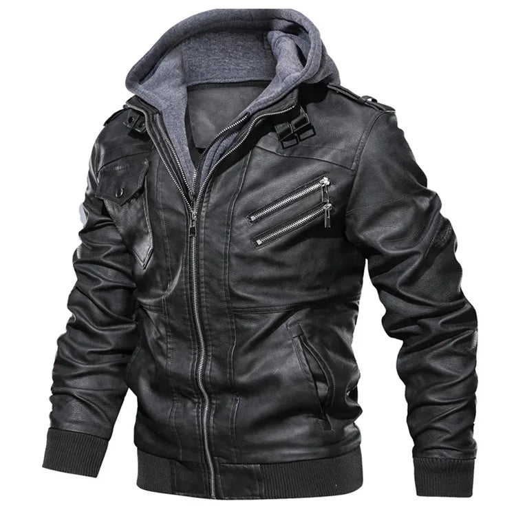 KB New Men's Leather Jackets Autumn Casual Motorcycle PU Jacket Biker Leather Coats Brand Clothing EU Size SA722 - Tamnz