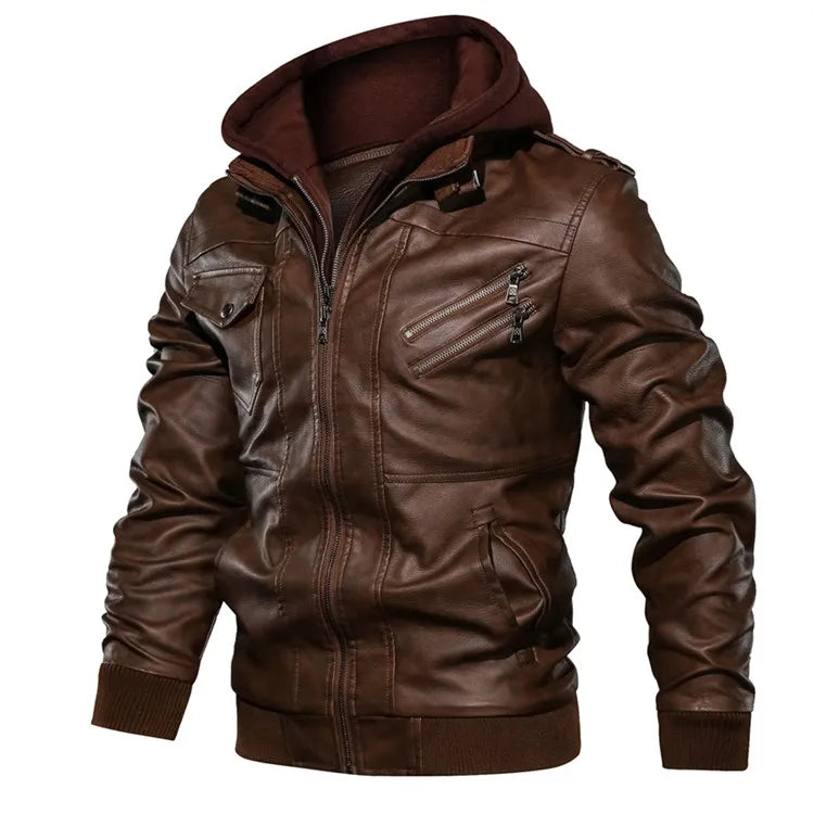 KB New Men's Leather Jackets Autumn Casual Motorcycle PU Jacket Biker Leather Coats Brand Clothing EU Size SA722