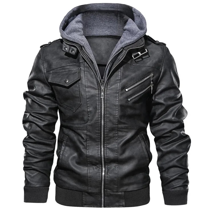 KB New Men's Leather Jackets Autumn Casual Motorcycle PU Jacket Biker Leather Coats Brand Clothing EU Size SA722 - Tamnz