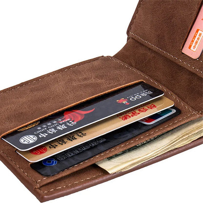 PU Leather Men's Wallet With Coin Bag Zipper Small Money Purses Dollar Slim Purse New Design Money Wallet - TaMNz