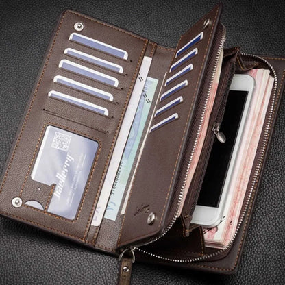 Business Long Zipper Large Capacity Quality Male Purse With Card Holder Multi-function Wallet For Men - TaMNz