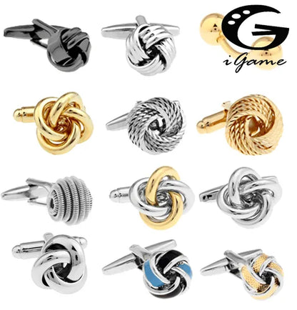 Black Cufflinks for men fashion knot design top quality copper hotsale cufflinks - TaMNz