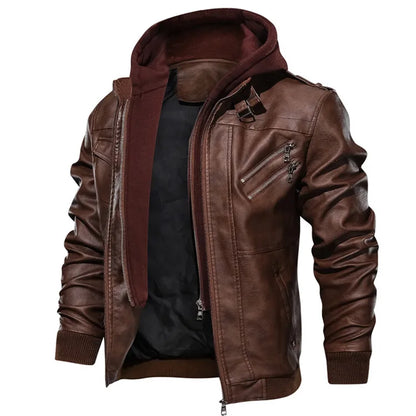 KB New Men's Leather Jackets Autumn Casual Motorcycle PU Jacket Biker Leather Coats Brand Clothing EU Size SA722 - Tamnz