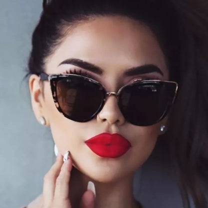 Brand Vintage Cat Eye Sunglasses Woman Retro Driving Round Metal Frame Sun Glasses For Female Mirror UV400 - TaMNz