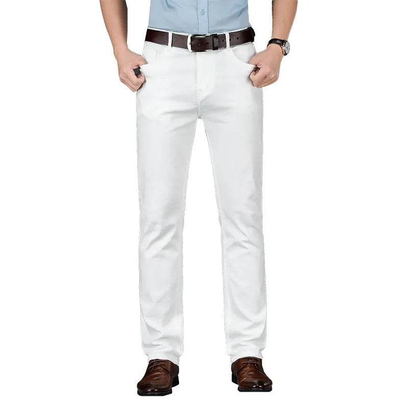 All White Jeans Regular Straight Washed Classic Pants - Tamnz