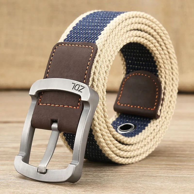 belt male belt canvas belts for men with fashionable metal buckle pins military tactical belts - TaMNz