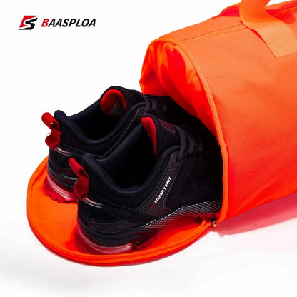 Waterproof Large Gym Bag Outdoor Travel Luggage with Shoes Compartment - TaMNz