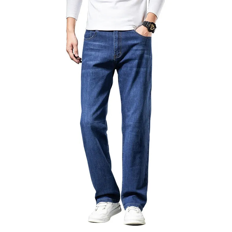 Autumn New Men's Regular Fit Classic Business Jeans Fashion Casual Stretch Denim Pants - TaMNz