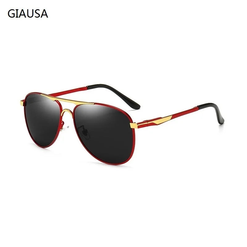 Luxury Pilot Polarized Sunglasses Driving Fishing Retro Sun Glasses Brand Designer Male Metal Sunglasses UV400 - TaMNz