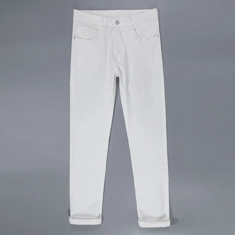 All White Jeans Regular Straight Washed Classic Pants - Tamnz