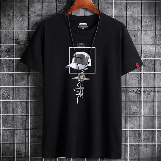 Clothing Fitness White O Neck Anime Man T-shirt For Male Oversized T-shirts Goth Punk