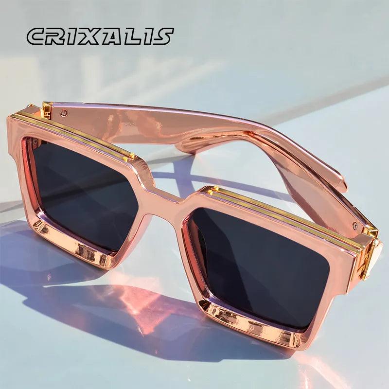 Fashion Steampunk Sunglasses 21 Colors Luxury Brand Square Anti-glare Driving Shades - TaMNz