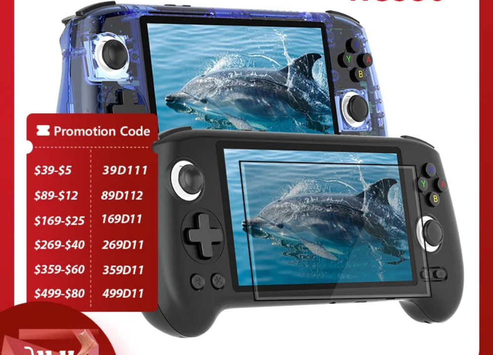 ANBERNIC RG556 Handheld Game Console Unisoc T820 Android 13 5.48 inch AMOLED Screen 5500mAh WIFI Bluetooth Retro Video Players