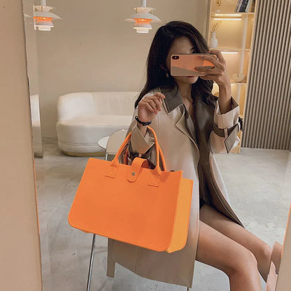 Shopping Handbag Women's Handbag Large Capacity Open Fashion Felt Shopping Designer Tote Woven Bag Shop Online China - TaMNz