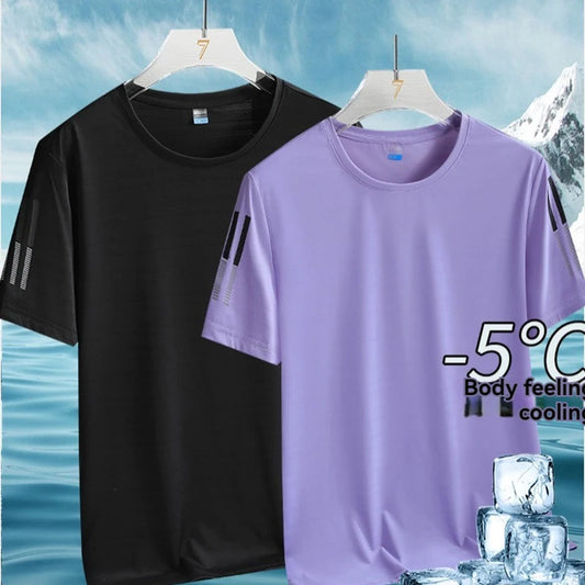 Sweat-absorbing Ice Silk Couple Summer Short Sleeve