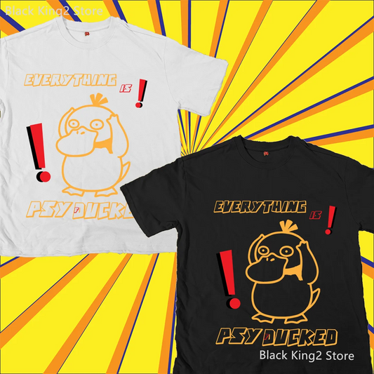 PsyDuck Pokemon T-Shirts Men Anime Manga Graphic Cotton Oversized Tops Summer Casual Unisex T Shirts Cartoon Men's Tops Clothing