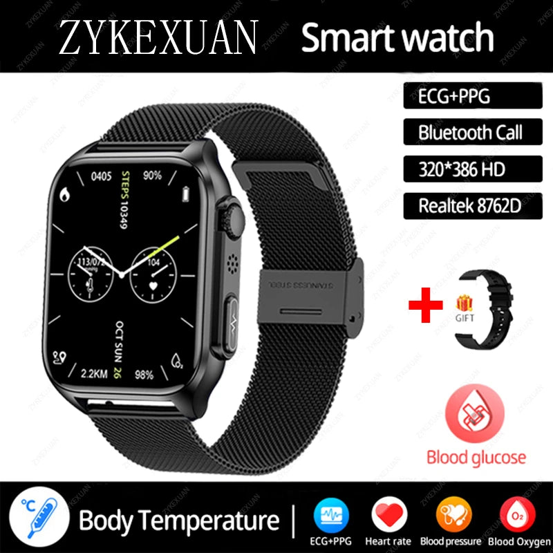 AI Voice Assistant Bluetooth Call Automatic Infrared Blood Oxygen Health Watch IP67 - Tamnz