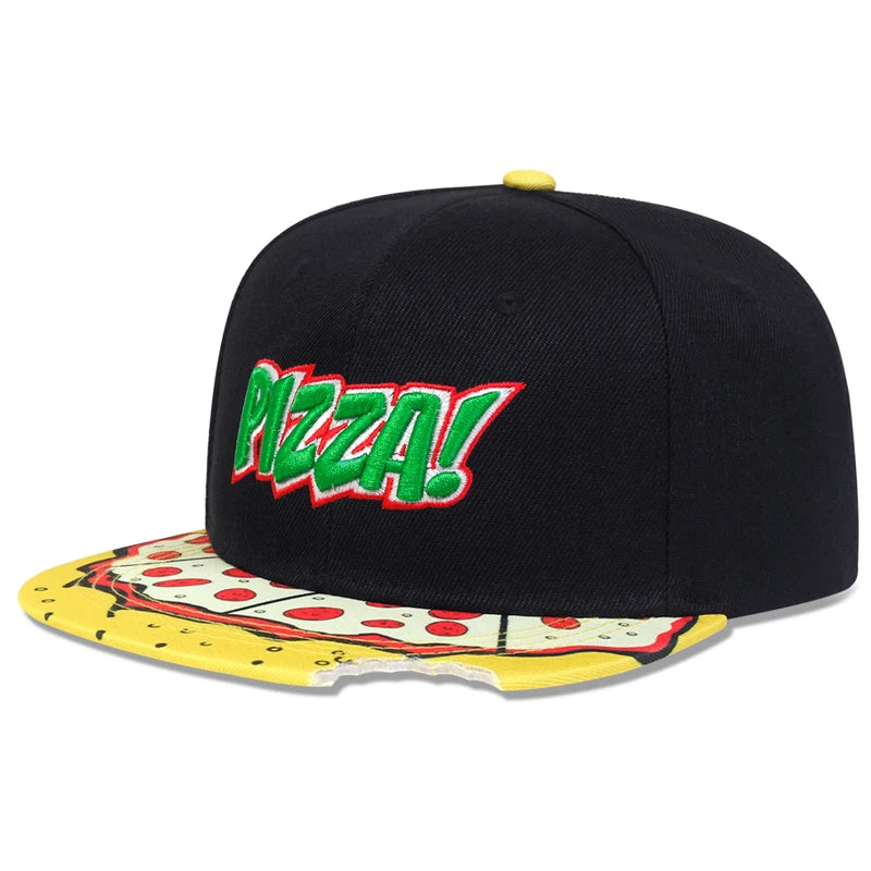 Unisex Eye PIZZA Embroidery Hip-hop Hats Spring and Autumn Outdoor Adjustable Casual Baseball Caps Sunscreen Hat