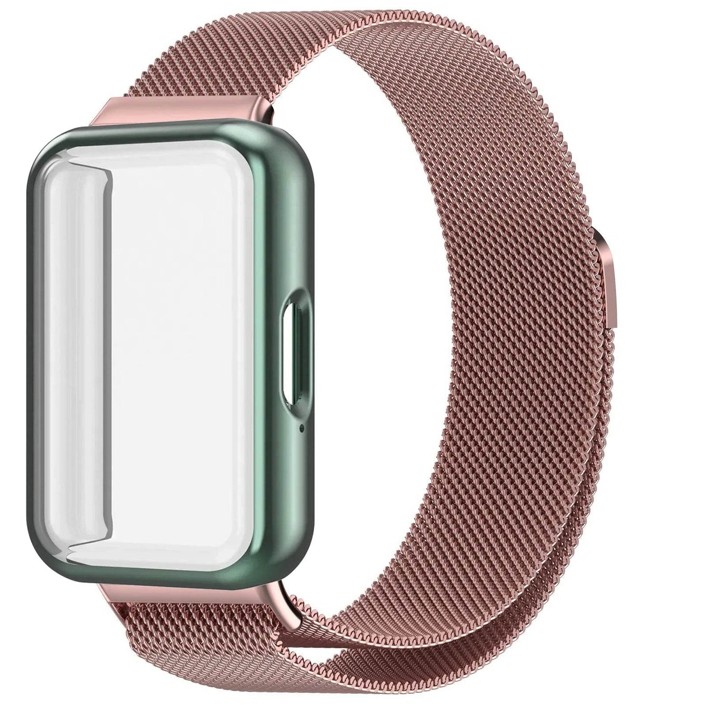 Milanese Loop Strap+TPU Case for Samsung Galaxy Fit 3 SM-R390 SmartWatch Replaceable Wristband for Galaxy Fit 3 Protective Cover - Tamnz