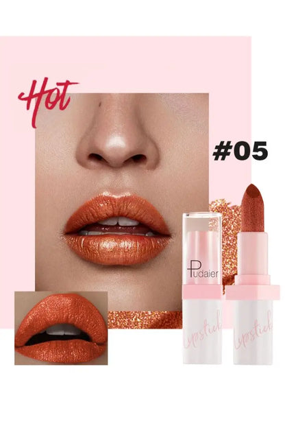 Waterproof Metallic Pearlescent Lipstick Pop Glitter Lip Gloss 10-Color Long Lasting Diamond Pearl Colour Lip Gloss Sexy Make Up